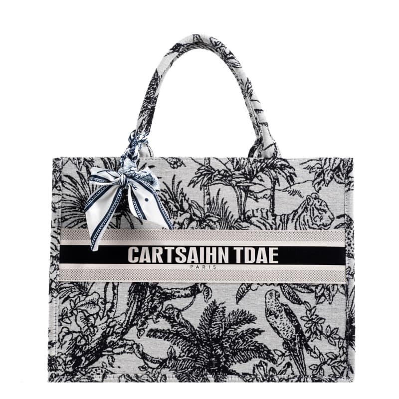 Fashion Luxury canvas Tote Bag Handbag Large Capacity Jacquard Retro Exquisite