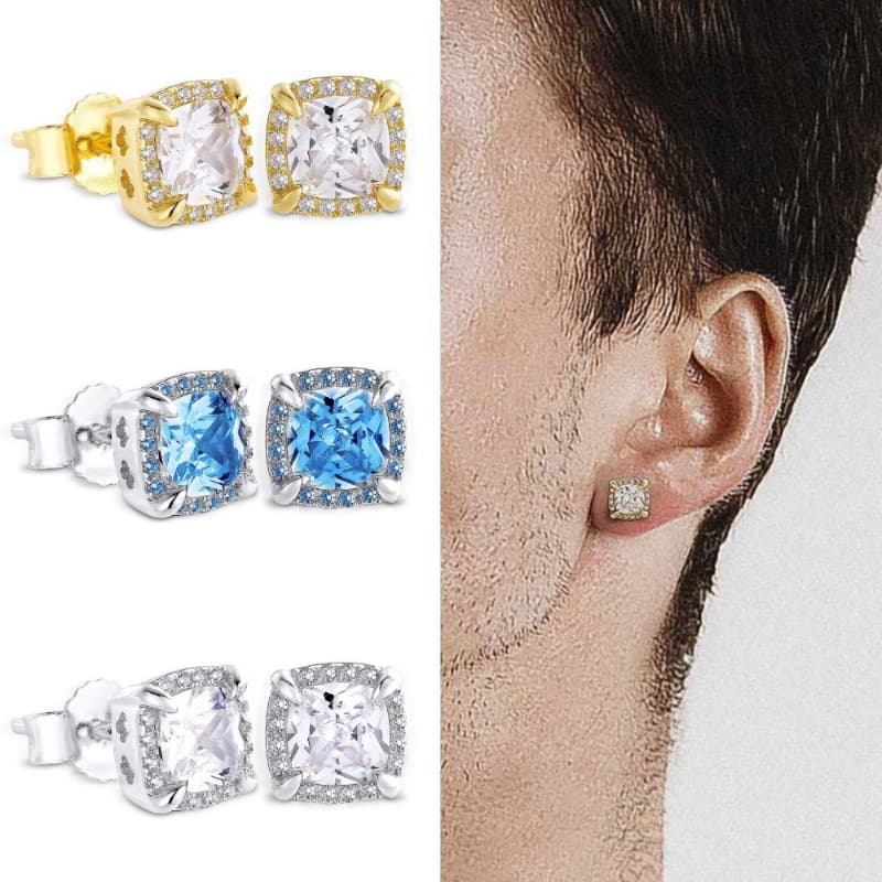 Fashionable Hip-hop Earrings for Men Full Diamond Micro Inlaid Personalized Earrings