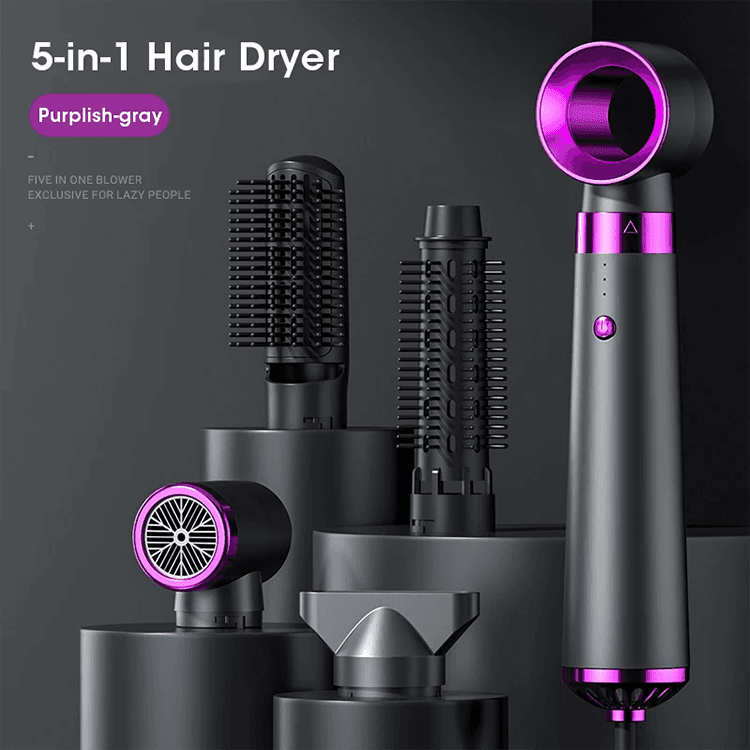 New 5 In 1 Electric Hot Air Brush Multifunctional Hair Straightener Negative Ion Curler Blow Dryer Styling Set 2024 popular