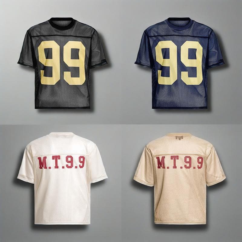 Men's Clothing Fashion Brand Alphanumeric Printing Hollow Mesh Short Sleeved Jersey Men's Summer New Loose Sports T Shirt