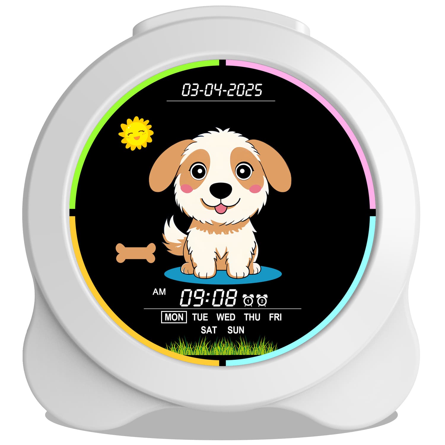 Kids Alarm Clock Sun & Moon LED Display With Day & Date OK To Wake Clock With Night Light For Kids Children's Sleep Trainer Gift For Boy And Girls
