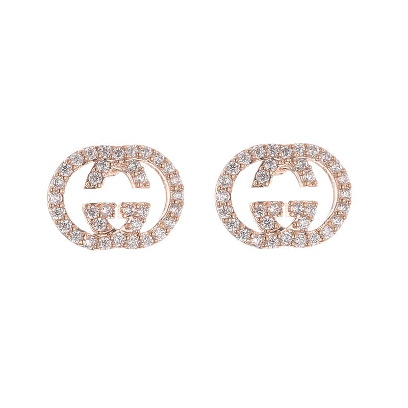 Boucles d'oreilles pendantes classiques rétro colorées en cristal de zircon, lettre double G, pour femmes, breloque de luxe, bijoux de fête, cadea