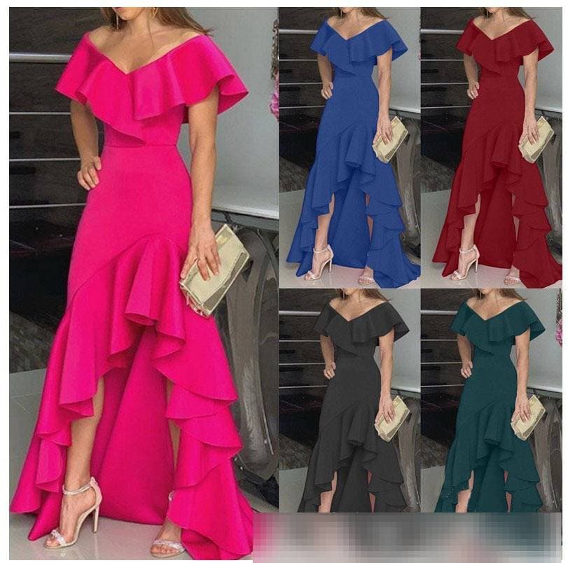 Women's Clothing Elegant Mid-Waist Long Skirt For Women Sexy Solid Color Commuting Dress Spring/Autumn Season Regular Size