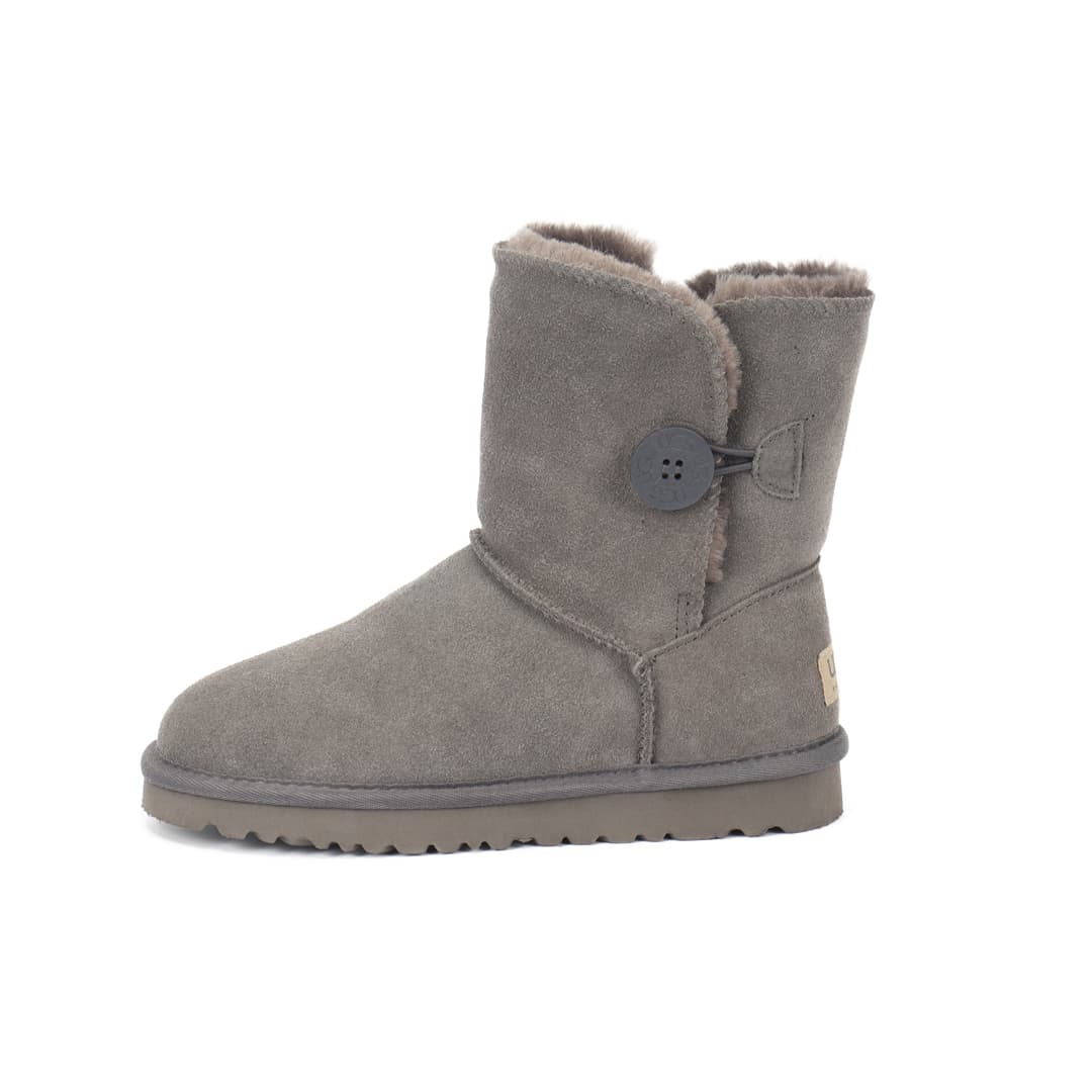 Bottes de neige pour femmes avec boucles en bois, en cuir véritable, polyvalentes, chaussures d'écolière, bottes épaisses doublées de fourrure.