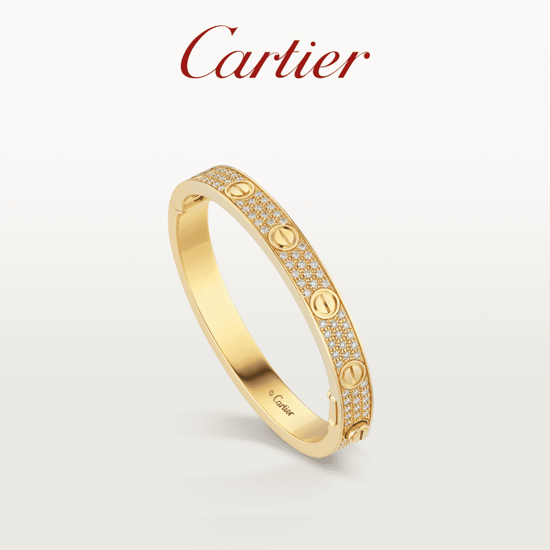 Bracelet Love pavé de diamants, or rose, or jaune, bracelet classique tendance pour homme et femme