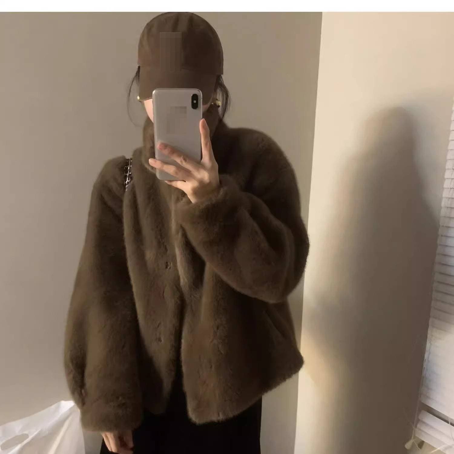​​Faux Fur-Trimmed Vegan Leather Jacket – Short Puffer Coat With Stand Collar (S-XL, 4 Chic Colors, Cruelty-Free Winter Essential)​​