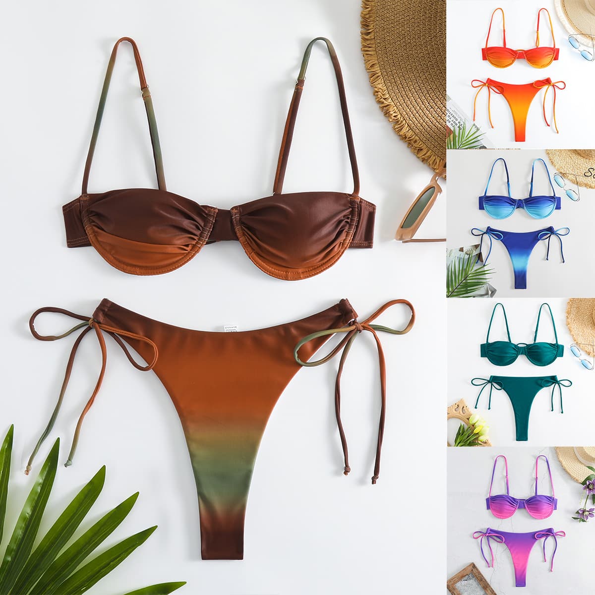 Women's Clothing Three-point Sexy Swimsuit Women's Gradient Color