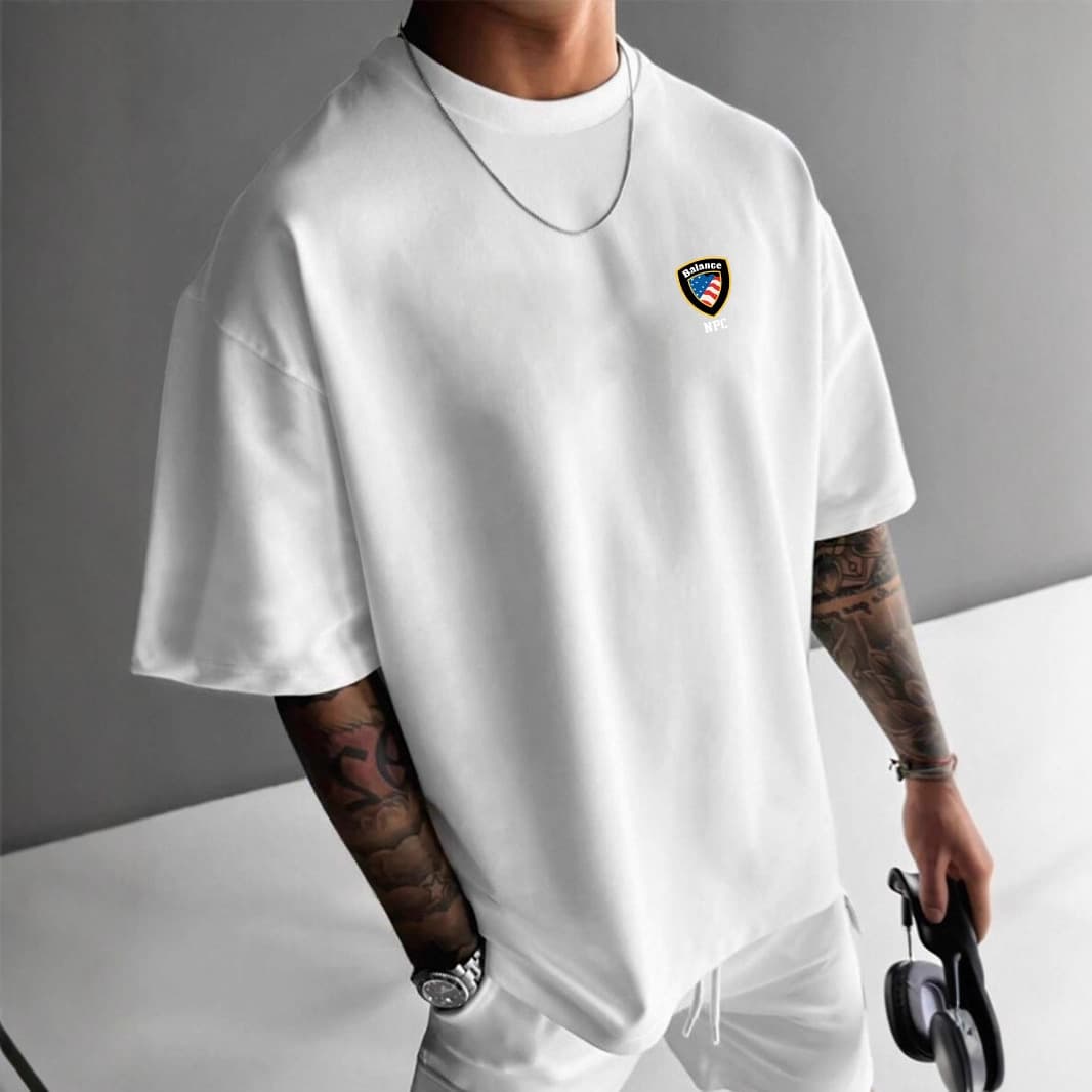 Men's Clothing Men's Spring 230G 100% Cotton T Shirt With Printed Pattern, Casual Trendy T Shirt