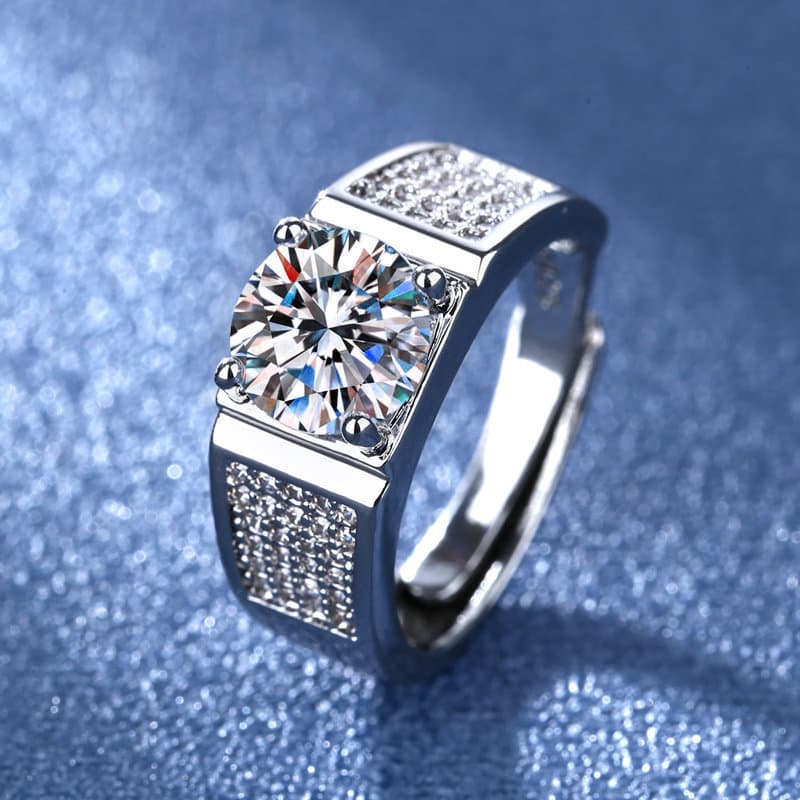 live streaming hot sale temperament accessories men's full diamond fashion ring open mouth big men's ring jewelry