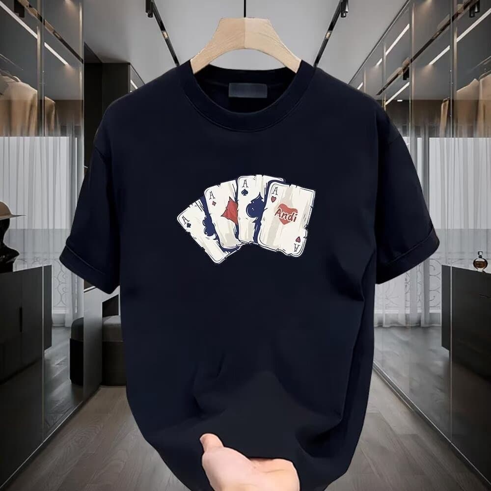 Men's Clothing Brand Style Simple Fashion Pure Cotton Half-sleeved T-shirt Men's Loose Heavy All-match Light Luxury High-end Short-sleeved Men