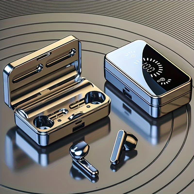 New TWS wireless earphones, stereo in ear earphones, sports earphones, touch earphones with LED display charging case, as a holiday gift for boys and