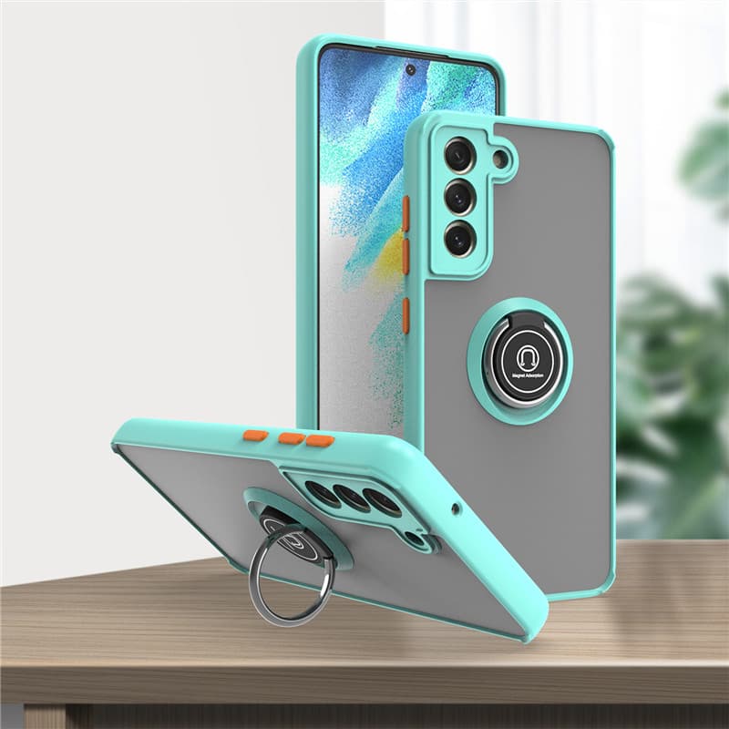 Magnetic Ring Matte Anti-fall Phone Case For Samsung Galaxy S8 S9 S10 S20 S21 S22 S23 Plus S10E S20FE Note8 Note9 Note10 Note20 Ultra Bracket Cover
