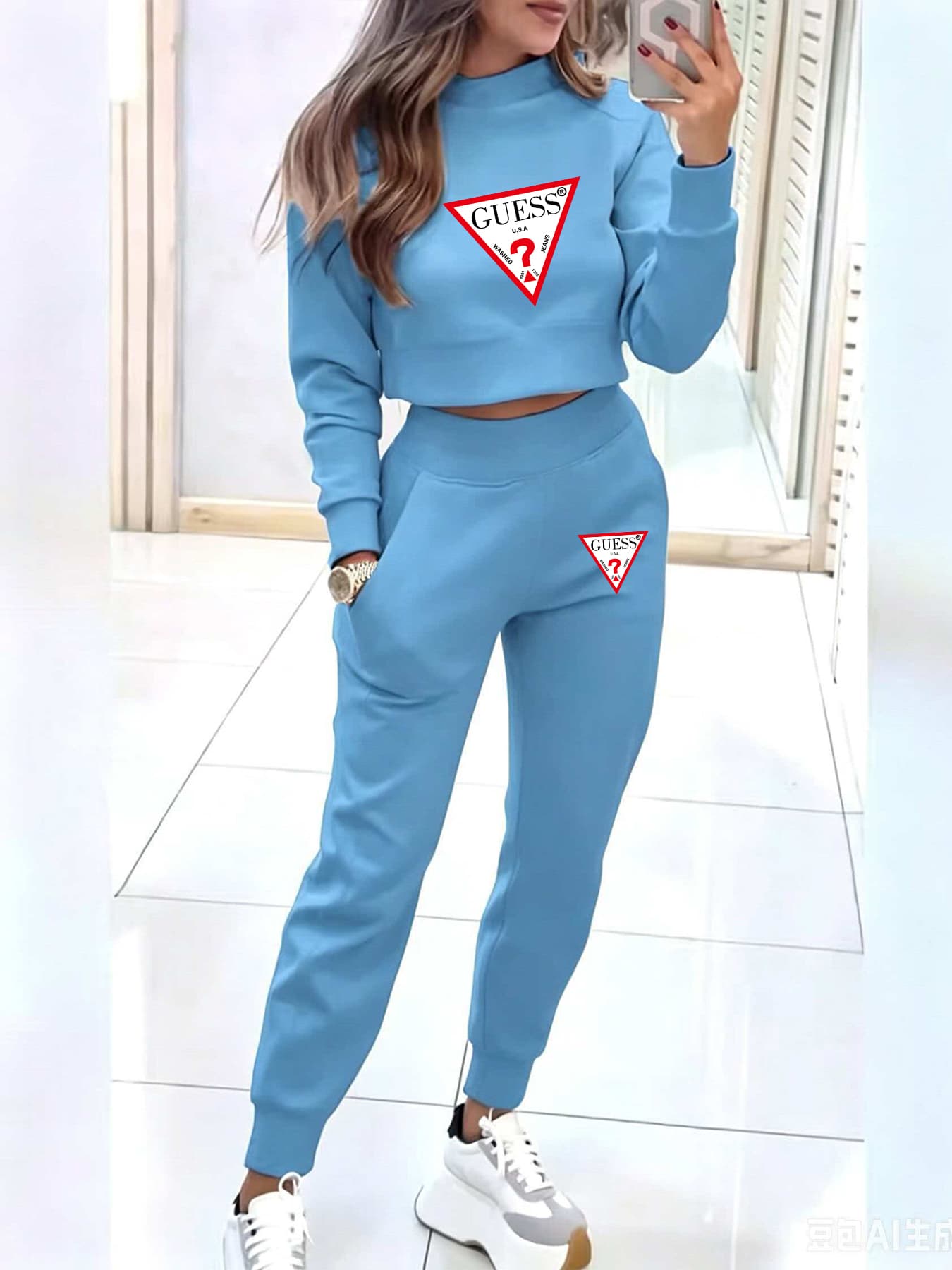 Ensemble pull-over imprimé sport tendance pour femme, best-seller printemps-automne