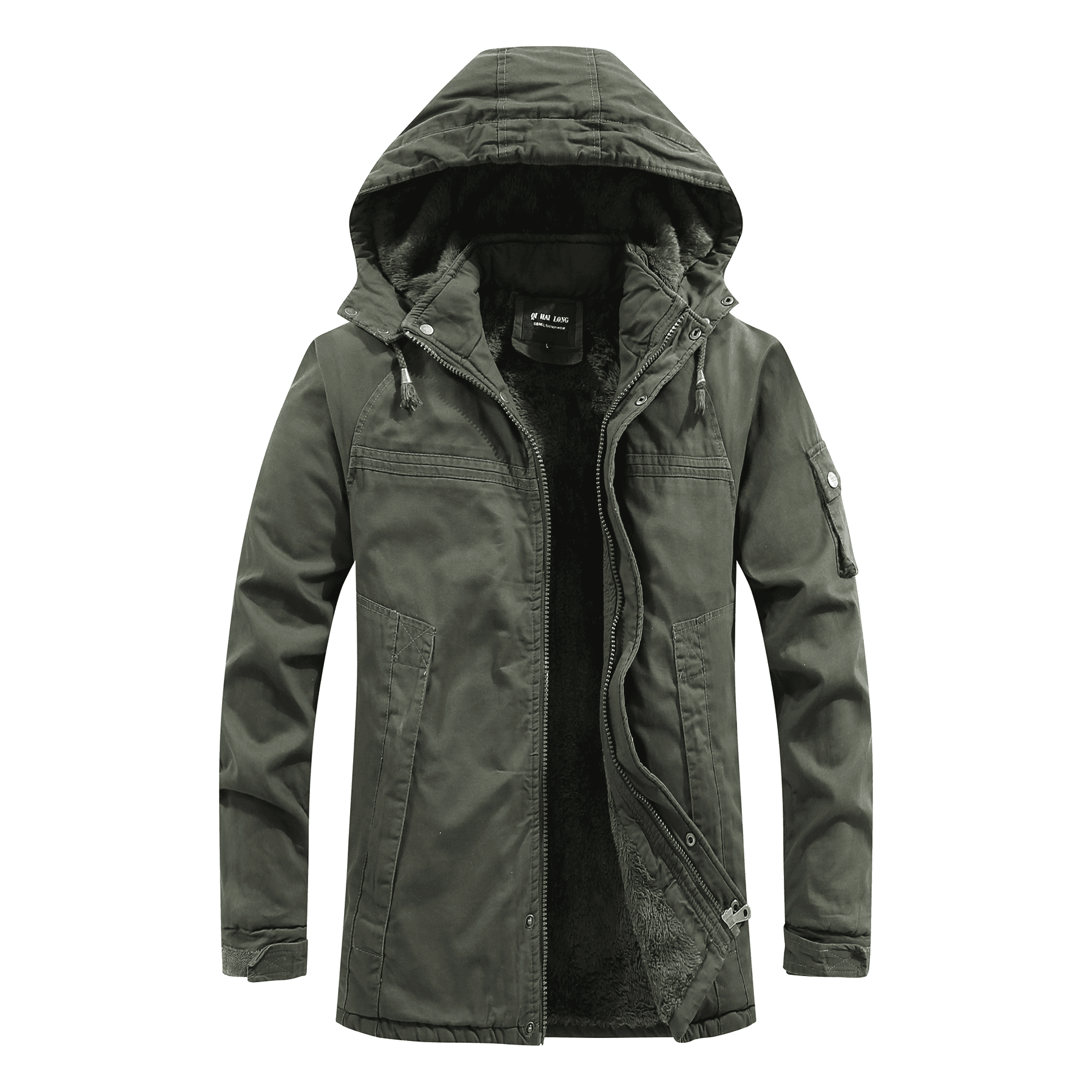 Men's Clothing Cotton Men's Jacket Winter Hooded Men's Korean Style Long Jacket