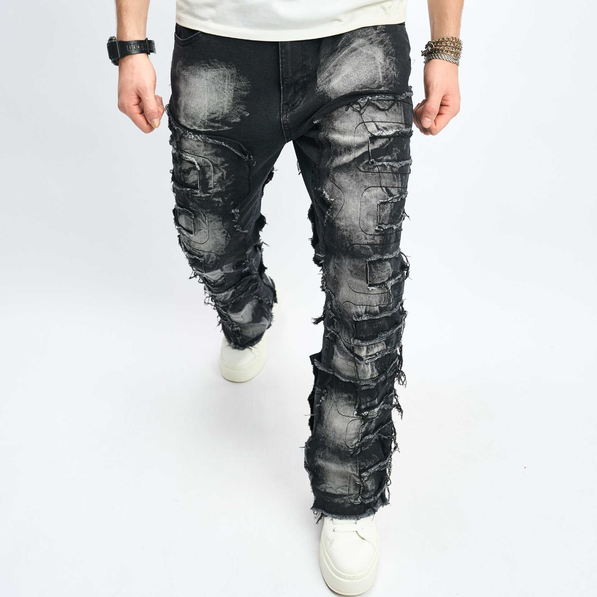 Men's Clothing slim fit bootcut trousers men's hip hop high street men's jeans