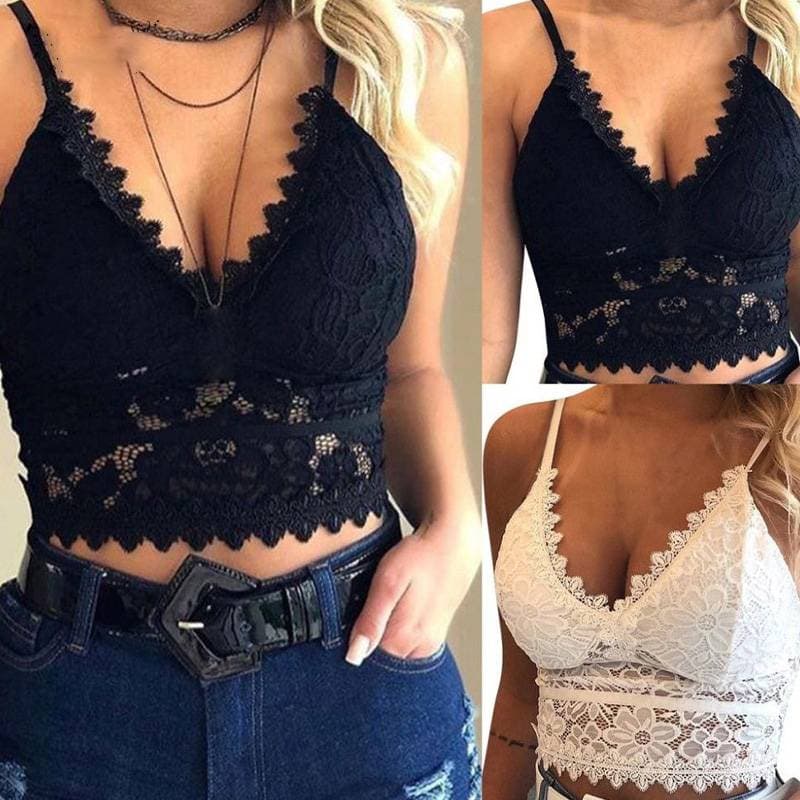 Women's Intimates Sexy Goddess Hazy Sexy Charming Hollow Lace Thin Triangle Cup Bra Without Steel Ring Backless Underwear