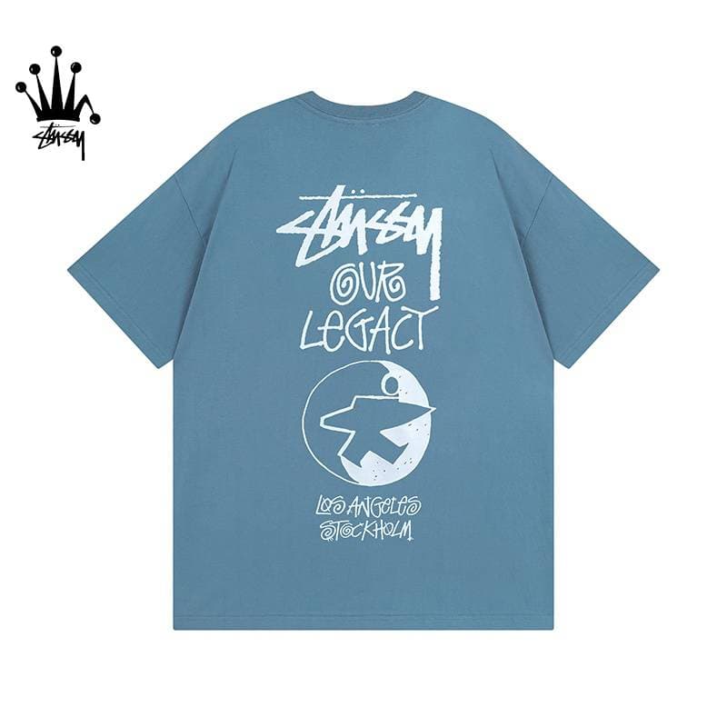 Stussy&CDG Creative Letter Printed Cotton Short Sleeved T-shirt