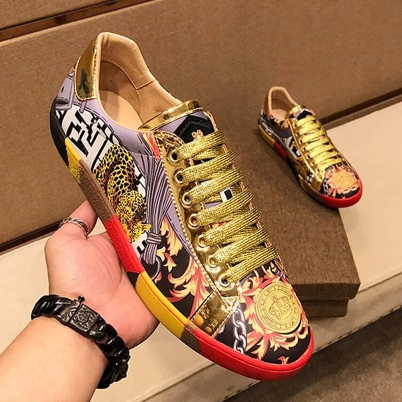 Spring/Summer 2025 New Edition Medusa Men's Shoes, Genuine Leather Breathable Casual Board Shoes