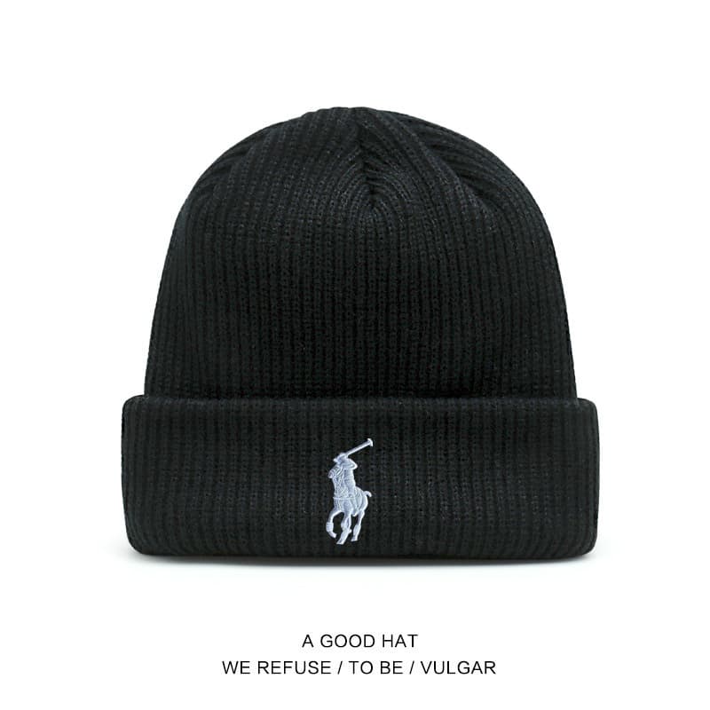 Bonnets en maille Polo pour hommes et femmes, bonnets d'automne et d'hiver, chapeaux chauds et protecteurs contre le froid, chapeaux simples et élé