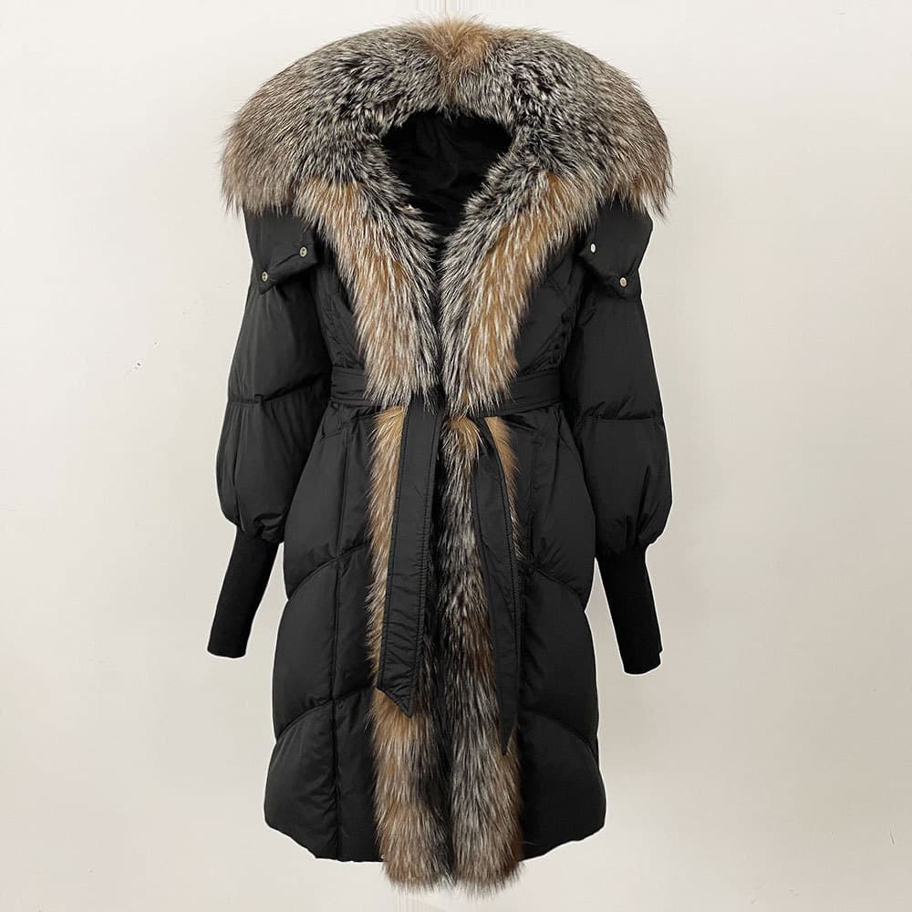 Women's Clothing Thick Warm Hooded Long Down Jacket