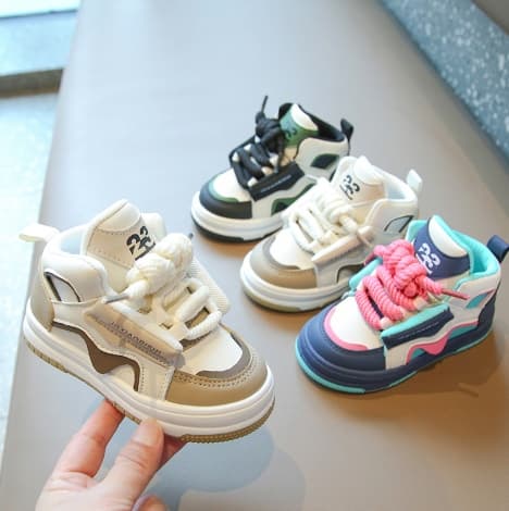Children's Sports Shoes, Boys' Casual Canvas Shoes With High Tops, Girls' Loafers, Dopamine Baby, Daddy Shoes For Girls