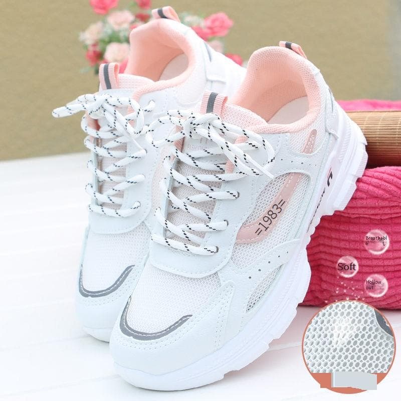 Daddy Shoes Women's New Mesh Breathable All Match Thick Soled Platform Casual Sports Shoes