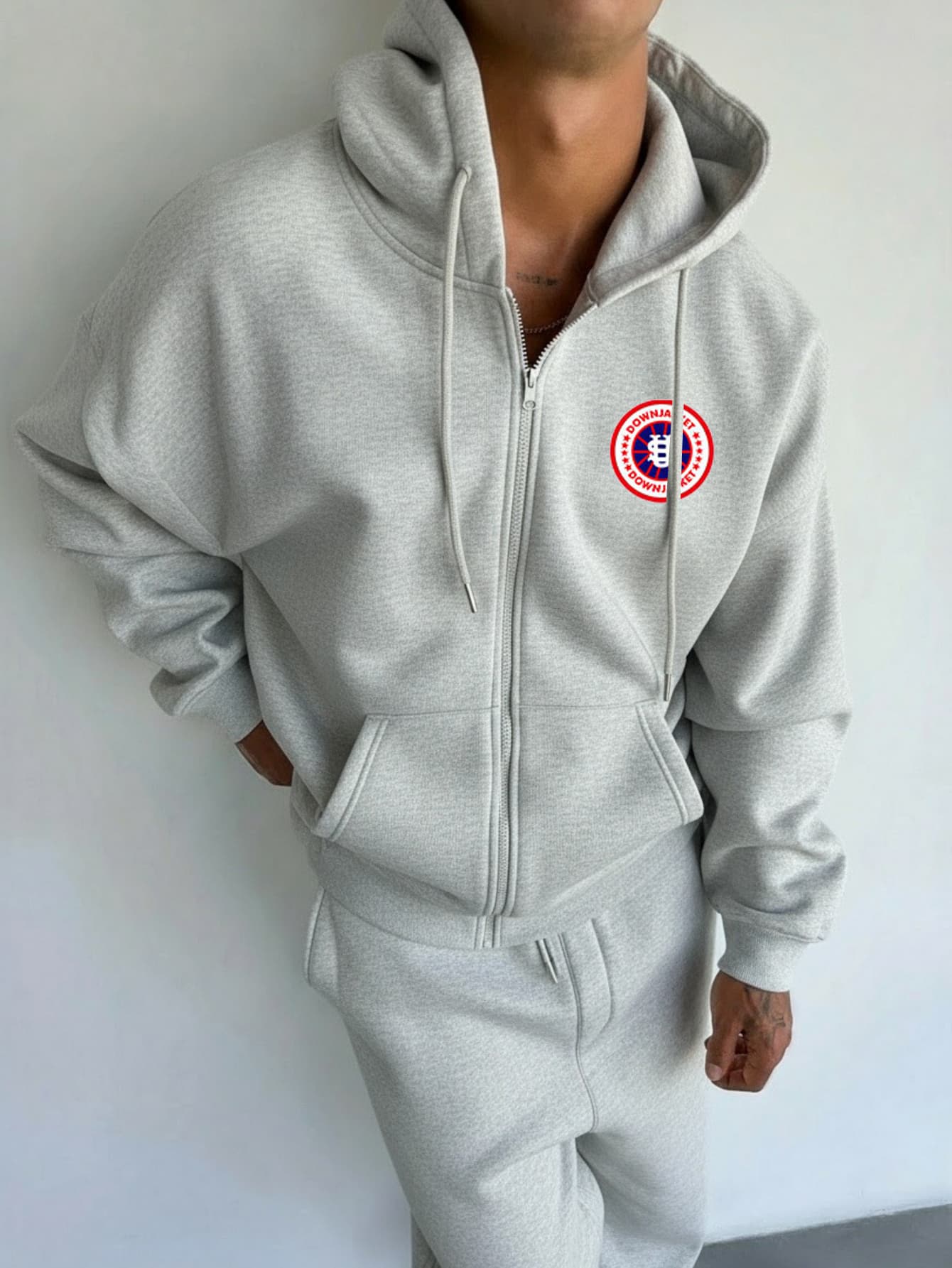 Autumn And Winter Men's Top Sweatshirt Loose And Comfortable Warm And Hooded Sweatshirt Men's ClothingMen'S Heavyweight Hoodie - Full-Zip Front Closur
