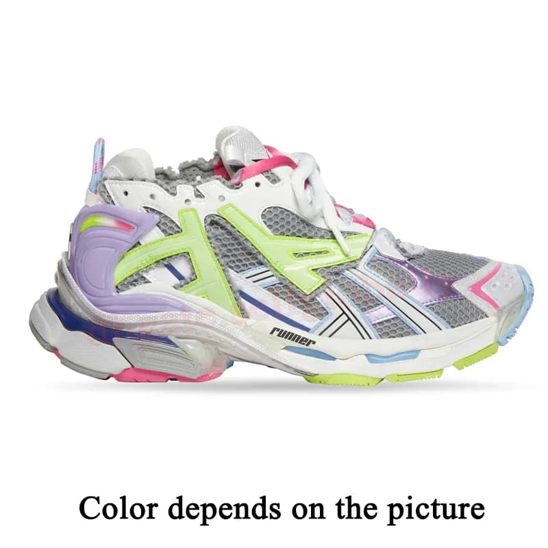 Runner 7 7.5 3 Hommes Robe Designer Graffiti Noir Fluo Vert Bury Cuir Gris Violet Néon Jaune Blanc Femmes Hommes Chaussures
