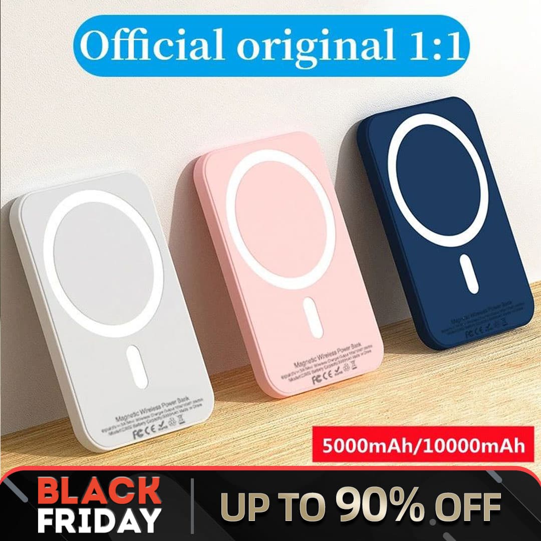 5000/10000mAh Original 1:1 Power Bank Magnetic Wireless Powerbank For 12 13 14 Pro Max External Auxiliary Battery Pack