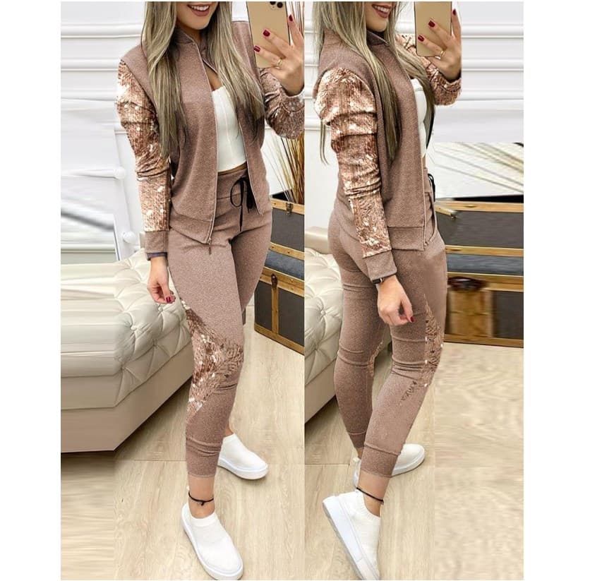 Women's Fashion Bead Splicing Suit