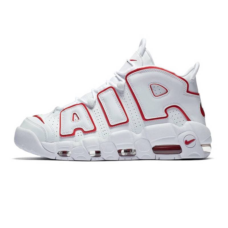 Chaussures de basket-ball Hommes Nikes Airs More Uptempo 96 Total Scottie Pippen Blanc Varsity Rouge Vert Multi Noir Bulls Université Bleu Femmes Ba