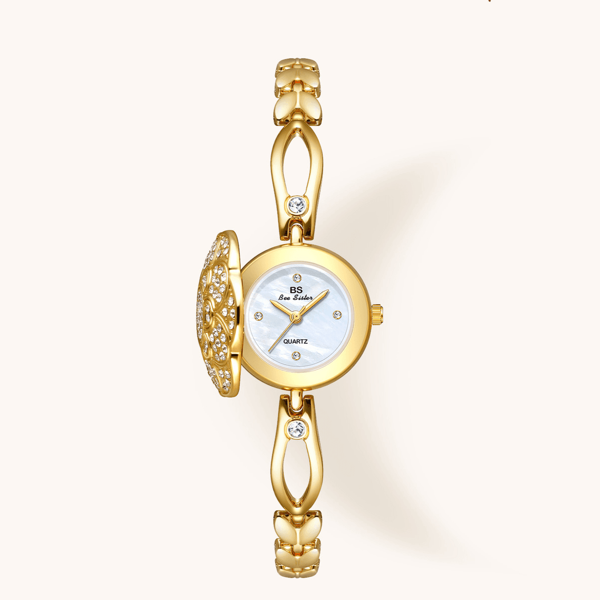Luxurious Vintage Open-back Ladies' Wristwatch - A Gift For Your Loved One On Festivals.