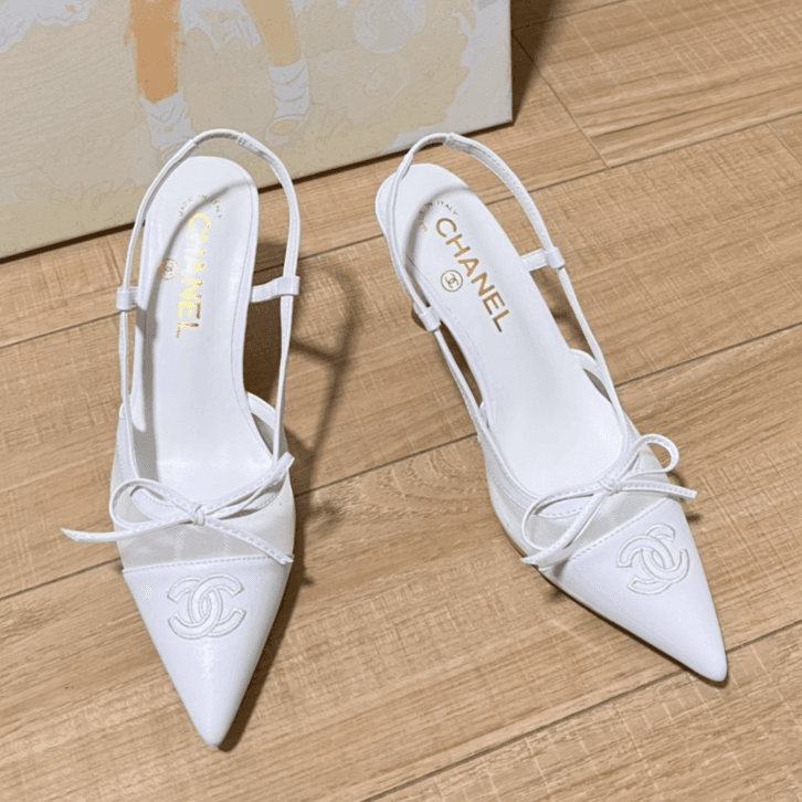 Sandales à talons pour femmes, talons pointus, avec nœud en maille élégant, EU35-40