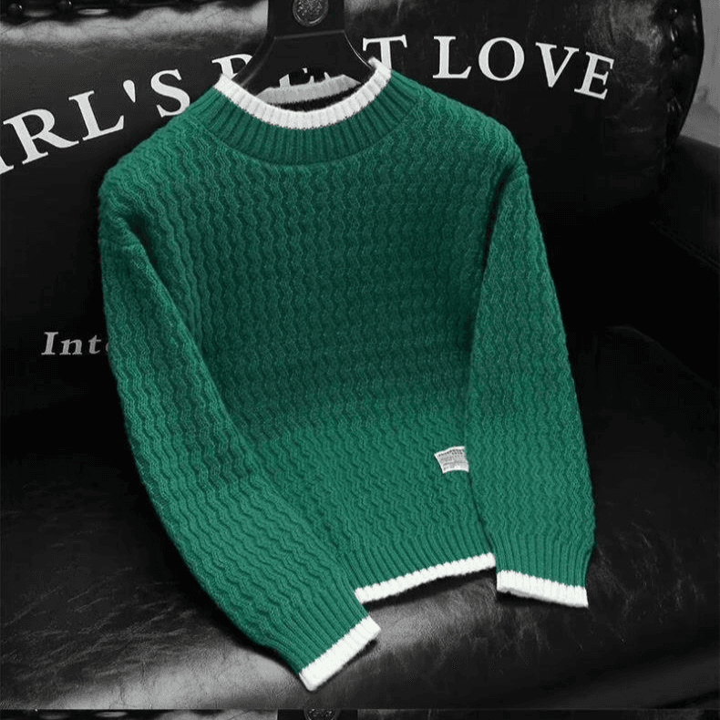 Men's Clothing Autumn And Winter New Thick Sweater Boys Base Knitted Sweater Men's Fashion High End Sweater Warm Sweater