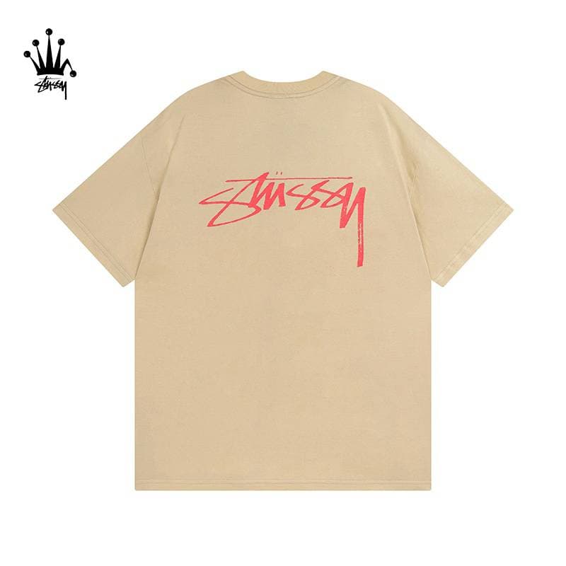 Stussy Cartoon Pattern Printed Pure Cotton Short Sleeved T-shirt