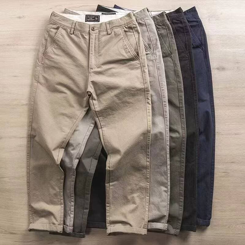 Men's Clothing Autumn Leisure Labor Protection Pants Trend Belt Trousers Simple Wear Work Wear Small Straight Men's Pants