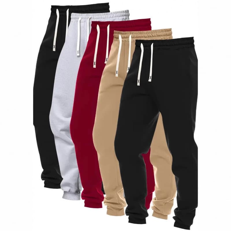 ​​5-Pack Trendy Sweatpants For Men – Comfortable & Stylish Joggers (Black/Grey, S-3XL, Polyester)​​
