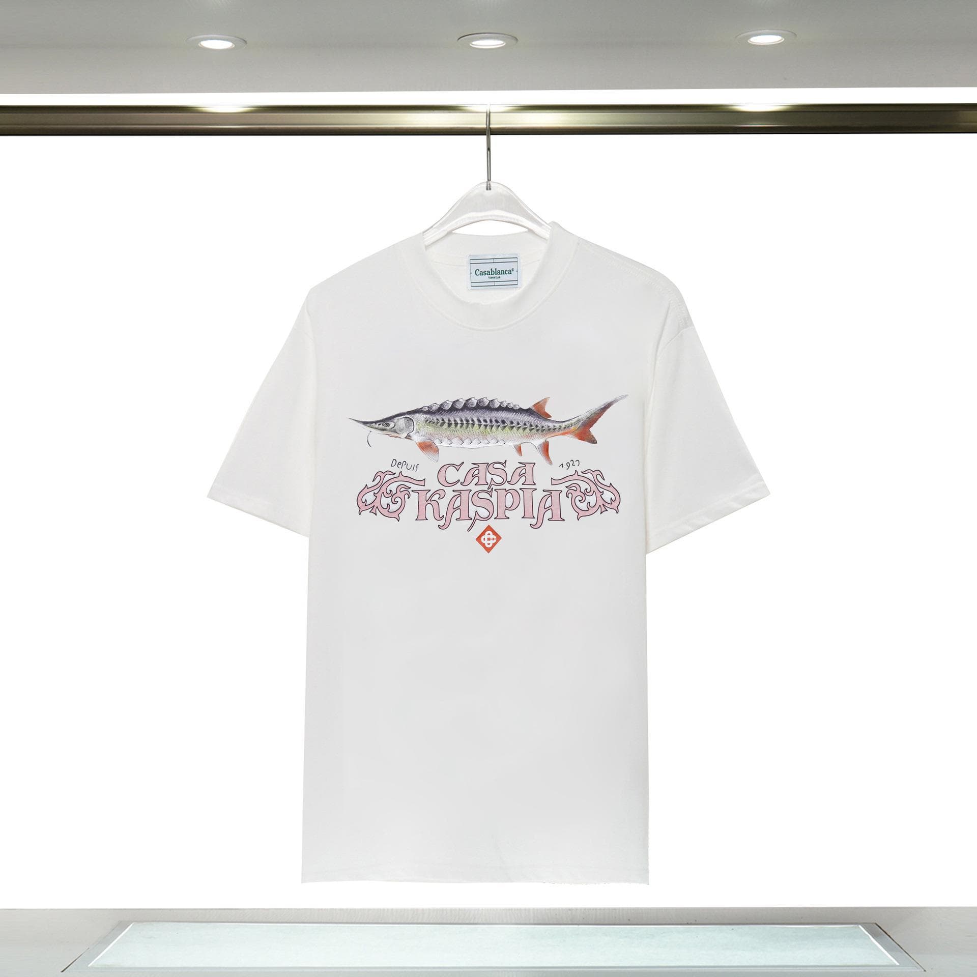 Vêtements pour hommes 24 nouveaux styles Illusion Gate Letter Printing T-shirt à manches courtes à col rond personnalisé