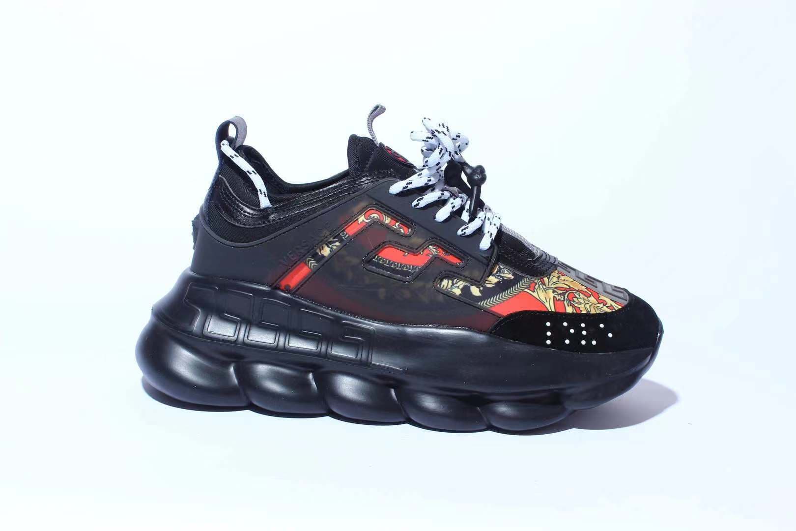 Top Casual Chaussures Italie Réfléchissant Hauteur Chain Reaction Baskets Triple Noir Blanc Multicolore Daim Rouge Bleu Jaune