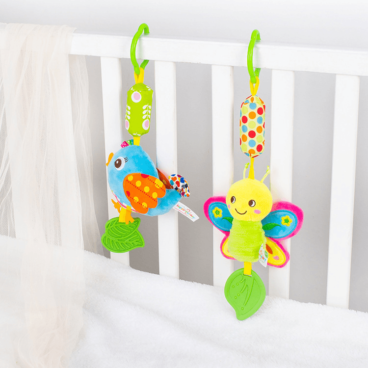 Happy monkey newborn comfort toy bed hanging baby toy cartoon wind chime car hanging accessories baby bed bell
