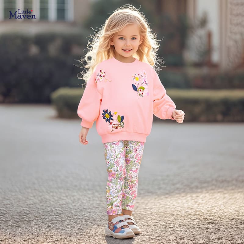 Little Maven Source Factory Clothing Wholesale Autumn European And American Style Girls' Outfit Baby Children's Set