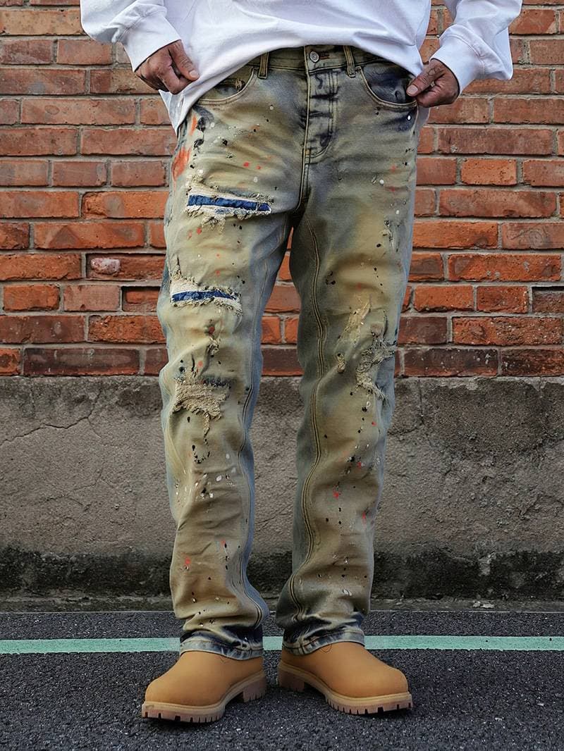 Men's Clothing In Stock 2026 Ashion Brand Jeans Straight Men's Slim Trousers Trendy Youth Mid-waist Pants