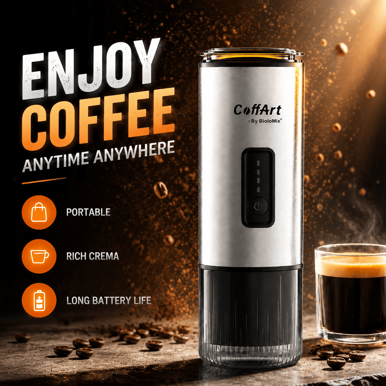 Portable Coffee Machine Hot And Cold Espresso Capsules Coffee Powder 3-in-1 Car Office Camping