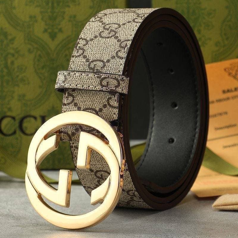 Ceinture en cuir à boucle double G classique pour homme, idéale pour les affaires et les déplacements, avec imprimé rétro et cuir de vachette r