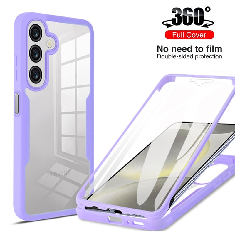 360 Full Protection Case For Samsung Galaxy A16 5G Clear Screen With Silicone Bumper Tpu+Pc Back Cover For Galaxya16 A