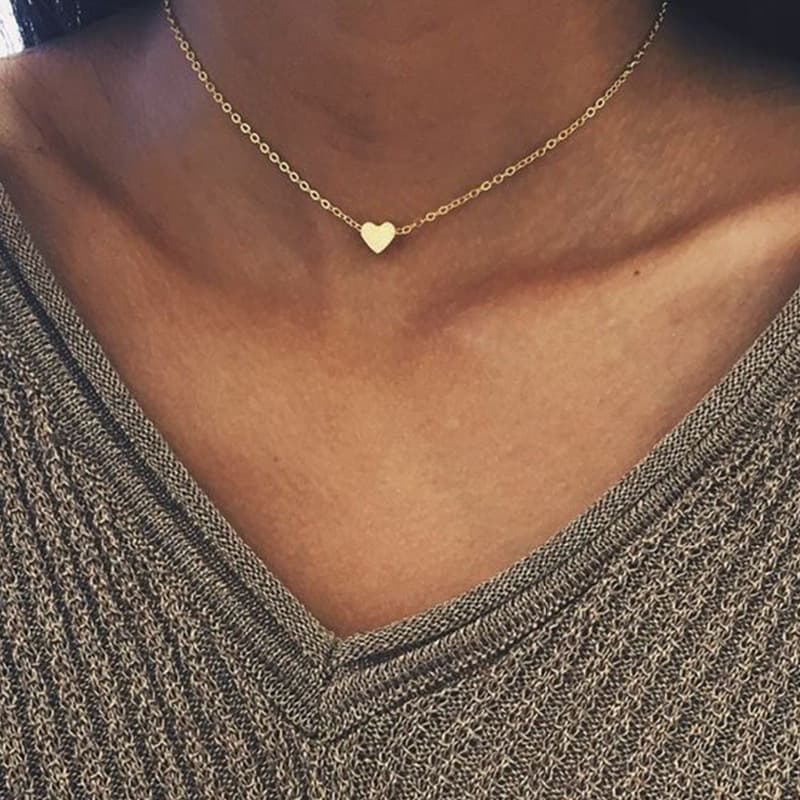 Cross-Border Hot Selling Heart Pendant Collarbone Chain Women's Valentine's Day Jewelry Gift Fashion Necklace Choker