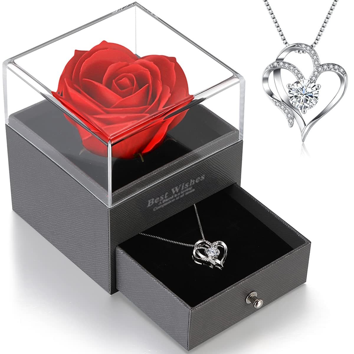 Heart Shaped Pendant Does Not Fade High End Double Love Necklace Female Clavicle Chain
