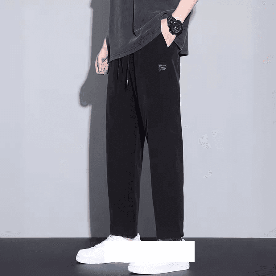 Men's Clothing Ice silk pants men's summer thin straight loose casual trousers nine-point trendy sports drape quick-drying trousers