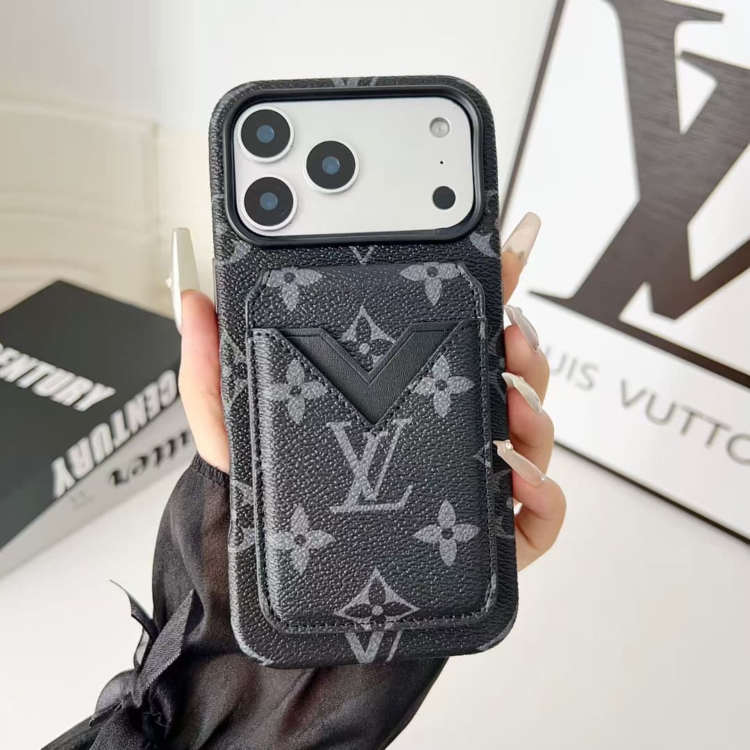 Étui de marque rétro avec porte-cartes pour iPhone 17 Pro Max, support de carte de luxe pour iPhone 15 Pro Max, compatible avec iPhone 16