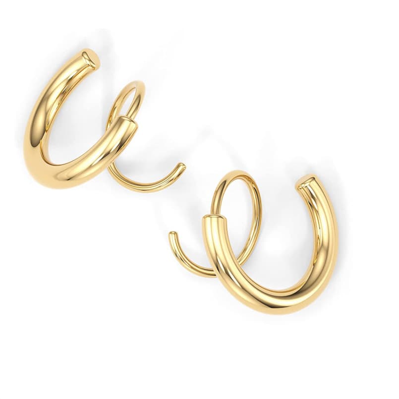 Women's Jewelry Spiral Double Loop Twisted Earrings Copper Plated With 14k Real Gold High End Winding Earrings Personality Studs